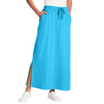 Woman Within Plus Size Petite Sport Knit Side-Slit Skirt
