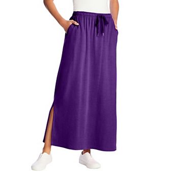 Woman Within Sport Knit Side-slit Skirt