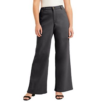 June + Vie Women's Plus Size June Fit Wide-leg Jeans