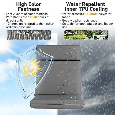 Aoodor 2pcs Outdoor High Back Dining Chair Cushion Set