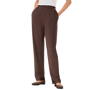 Woman Within Plus Size Petite 7-Day Knit Straight-Leg Pull-On Pants