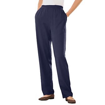 Woman Within Plus Size Petite 7-Day Knit Straight-Leg Pull-On Pants