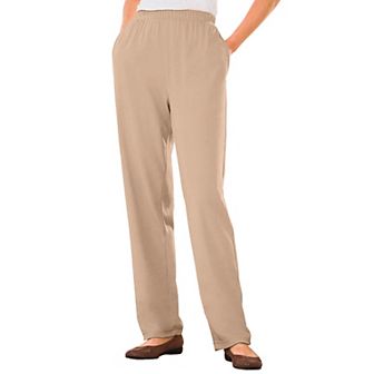 Woman Within Plus Size Petite 7-Day Knit Straight-Leg Pull-On Pants