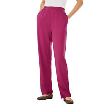 Woman Within Plus Size Petite 7-Day Knit Straight-Leg Pull-On Pants