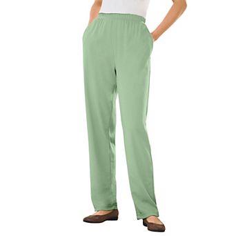 Woman Within Plus Size Petite 7-Day Knit Straight-Leg Pull-On Pants