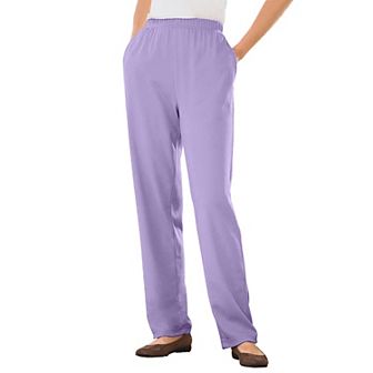 Woman Within Plus Size Petite 7-Day Knit Straight-Leg Pull-On Pants