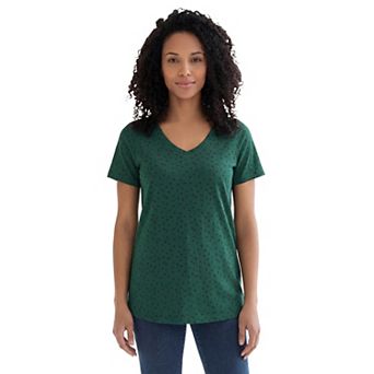 Roaman's Women's Plus Size Cotton Ultimate V-Neck Tee