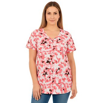 Roaman's Women's Plus Size Cotton Ultimate V-Neck Tee