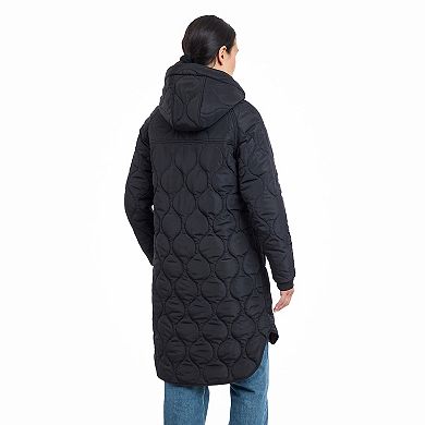 Women's BCBGeneration Long Hooded Quilted Jacket