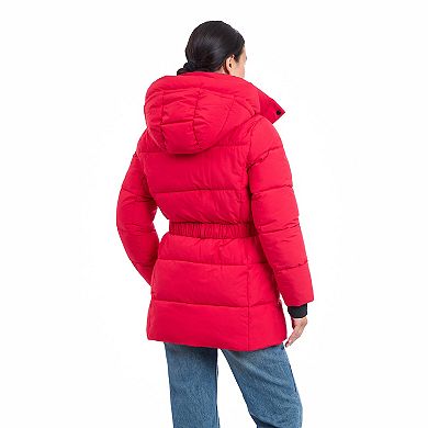 Women's BCBGeneration Belted Snap Front Active Puffer Coat