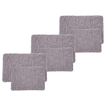 Lavish Home 6 pc Chenille Bath Mat Set