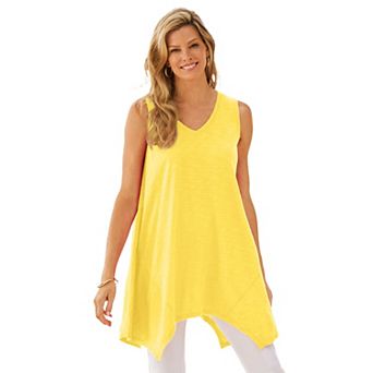 Woman Within Plus Size Sleeveless Hanky Hem Tunic