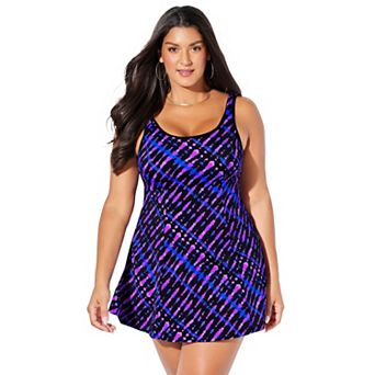 Swimsuits for All Women's Chlorine Resistant Tank Swimdress