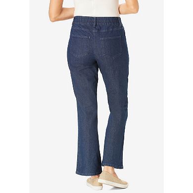 Woman Within Plus Size Tall Secret Solutions; Tummy Smoothing Bootcut Denim Jean