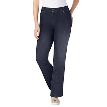 Woman Within Plus Size Tall Secret Solutions; Tummy Smoothing Bootcut Stretch Denim Jeans