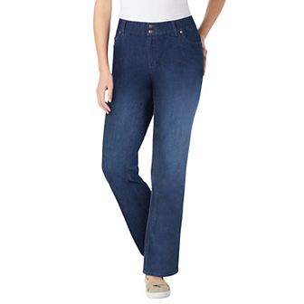 Woman Within Plus Size Tall Secret Solutions; Tummy Smoothing Bootcut Stretch Denim Jeans