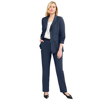 Jessica London Women's Plus Size 2 pc Stretch Crepe Single-breasted Pantsuit