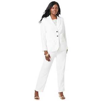 Jessica London Women's Plus Size 2 pc Stretch Crepe Single-breasted Pantsuit