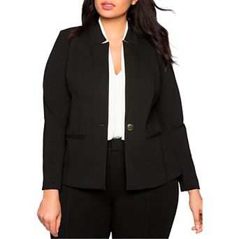ELOQUII Women's Plus Size The Ultimate Stretch One Button Blazer