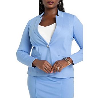 ELOQUII Women's Plus Size The Ultimate Stretch One Button Blazer