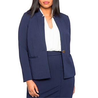 ELOQUII Women's Plus Size The Ultimate Stretch One Button Blazer