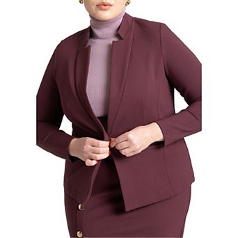 ELOQUII Women's Plus Size The Ultimate Stretch One Button Blazer