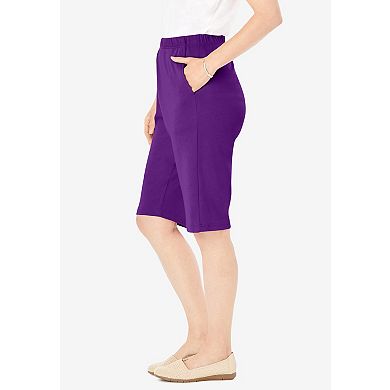 Woman Within Plus Size 7-Day Knit Bermuda Shorts