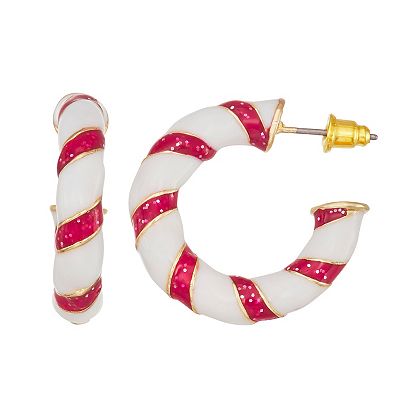 Candy cane hoop earrings outlet