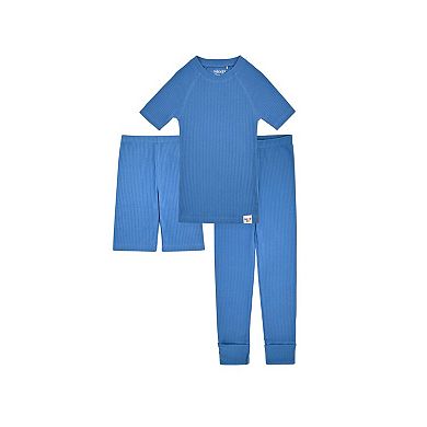 Sleep On It 100% Organic Cotton Rib Knit Snug-fit 4 & 6-piece Pajama Sets For Boys - Little Kids