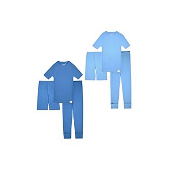 Sleep On It 100% Organic Cotton Rib Knit Snug-fit 4 &amp; 6 pc Pajama Sets For Boys - Little Kids