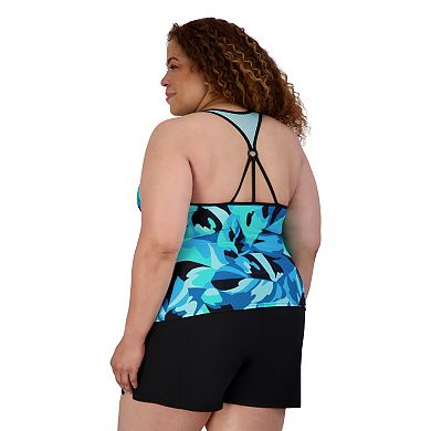 Plus Size ZeroXposur Action Tankini Swim Top