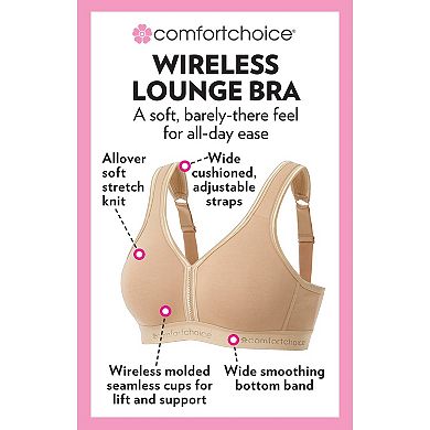 Comfort Choice Women's Plus Size Wireless Back-close Lounge Bra