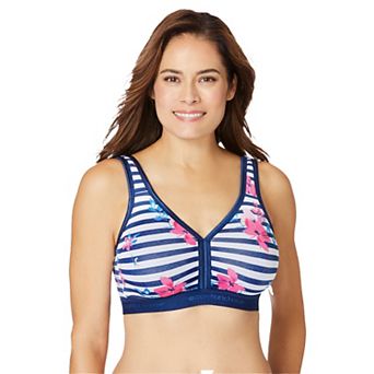 Comfort Choice Women's Plus Size Wireless Back-close Lounge Bra