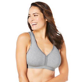 Comfort Choice Women's Plus Size Wireless Back-Close Lounge Bra
