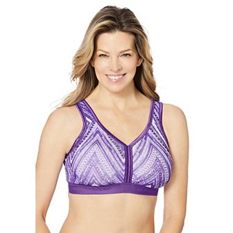 Comfort Choice Women's Plus Size Wireless Back-Close Lounge Bra
