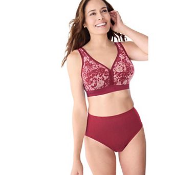 Comfort Choice Women's Plus Size Wireless Back-close Lounge Bra