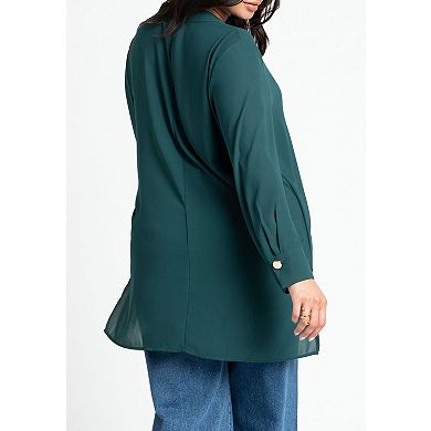 ELOQUII Women's Plus Size Mandarin Collar Tunic