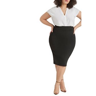 ELOQUII Women's Plus Size Neoprene Pencil Skirt
