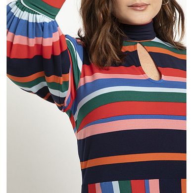 Eloquii Women's Plus Size A-line Dress With Sleeves