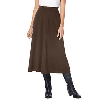 Woman Within Plus Size Ponte Knit A-Line Skirt