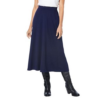Woman Within Plus Size Ponte Knit A-Line Skirt