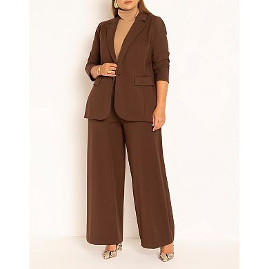 ELOQUII Women's Plus Size The Ultimate Stretch Long One Button Blazer