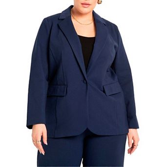ELOQUII Women's Plus Size The Ultimate Stretch Long One Button Blazer