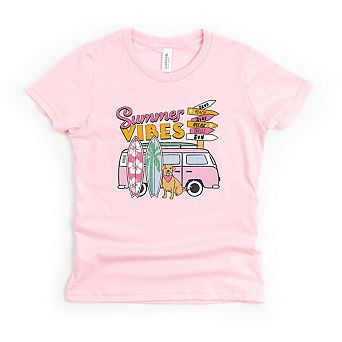 Summer Vibes Dog Toddler Short Sleeve Graphic Tee