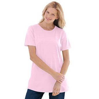 Woman Within Plus Size Petite Perfect Short-Sleeve Crewneck Tee