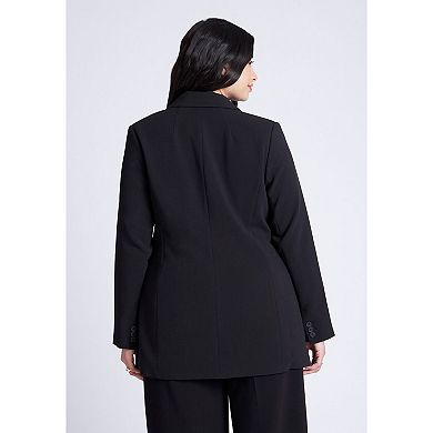 ELOQUII Women's Plus Size The 365 Semi Stretch Two Button Blazer