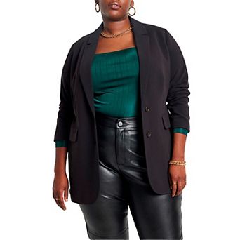 ELOQUII Women's Plus Size The 365 Semi Stretch Two Button Blazer