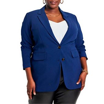 ELOQUII Women's Plus Size The 365 Semi Stretch Two Button Blazer