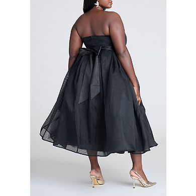 Eloquii Women's Plus Size Strapless Crinoline Dress
