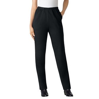 Woman Within Plus Size Tall Straight-Leg Stretch Ponte-Knit Pull-On Pants